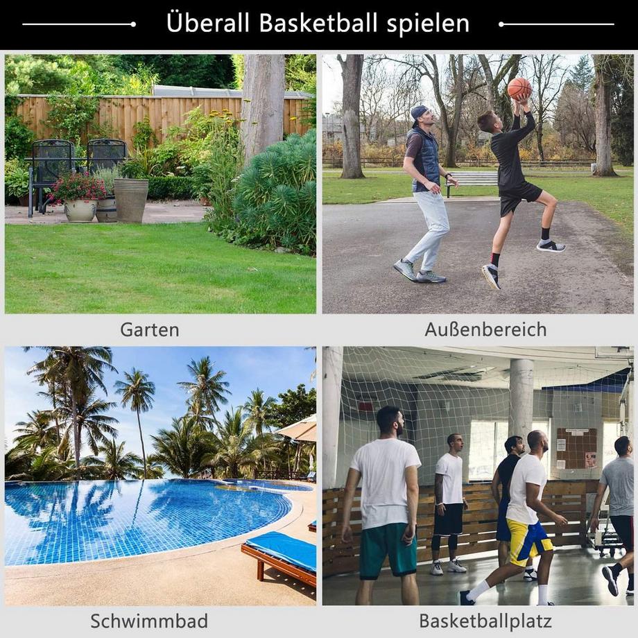 Northix  Basketballständer Basketballkorb Basketballanlage transportabel Basketball 200-305 cm 