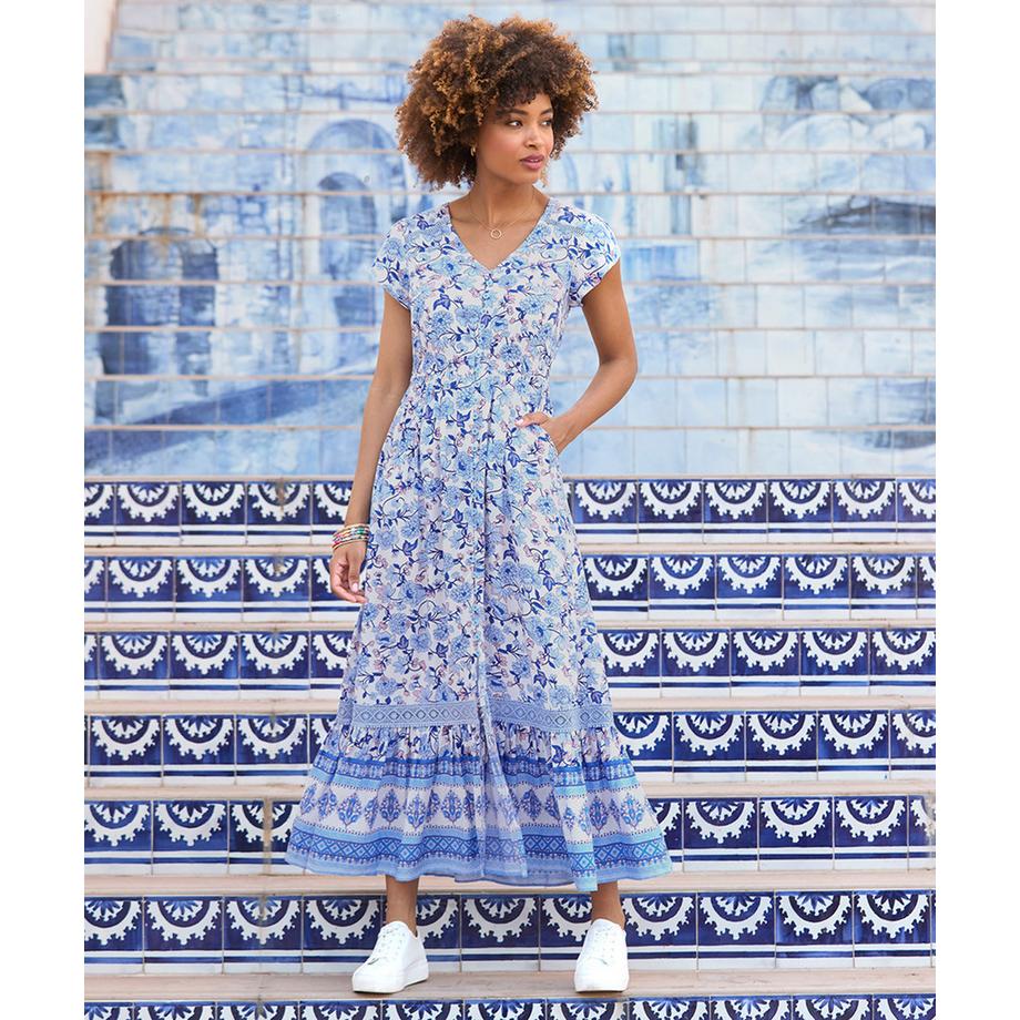 Joe Browns PETITE Florales Maxikleid mit Spitzenbesatz  