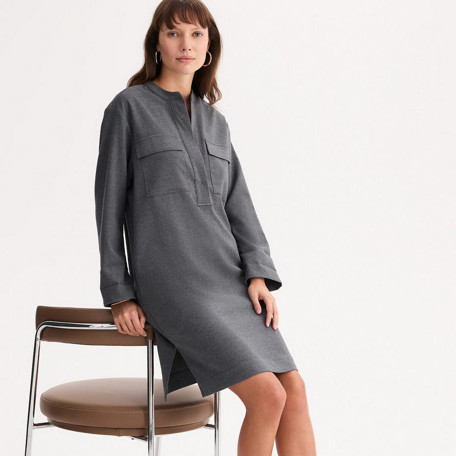 La Redoute Collections Robe Droite Flanelle Manches Longues  