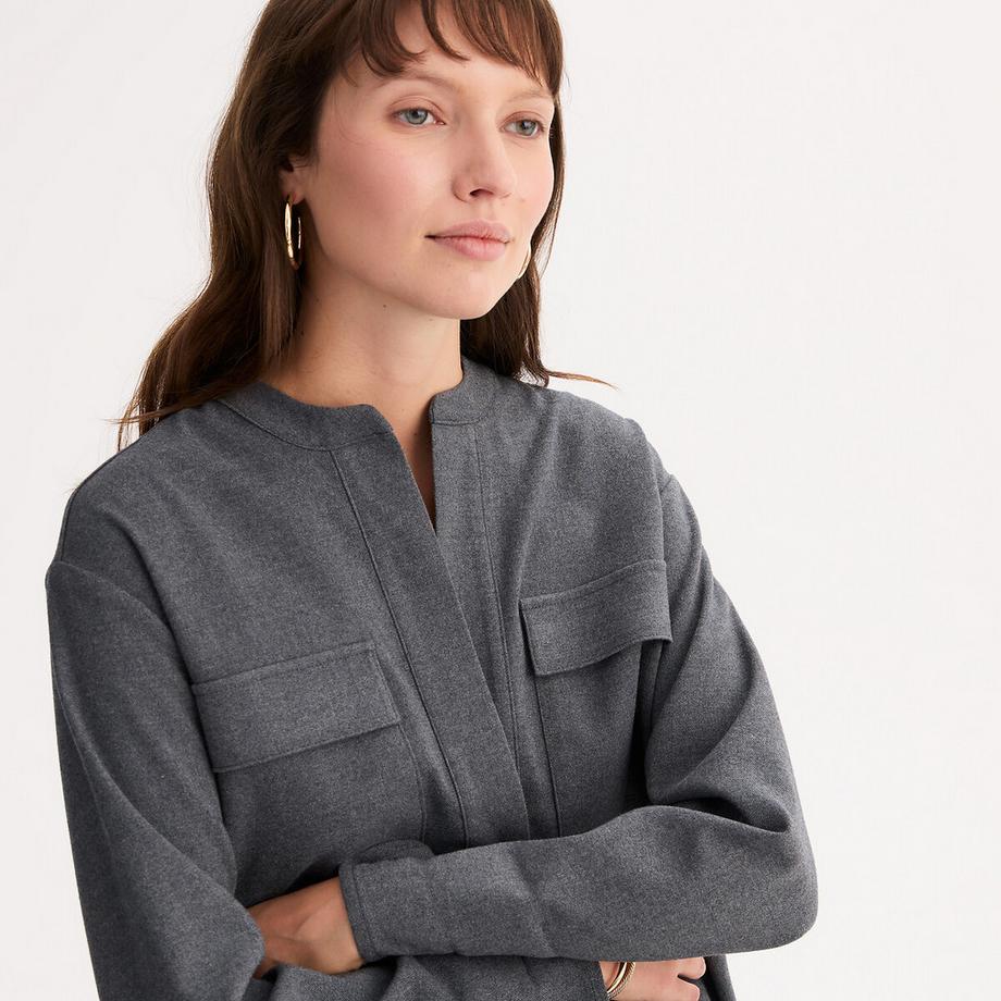 La Redoute Collections Robe Droite Flanelle Manches Longues  