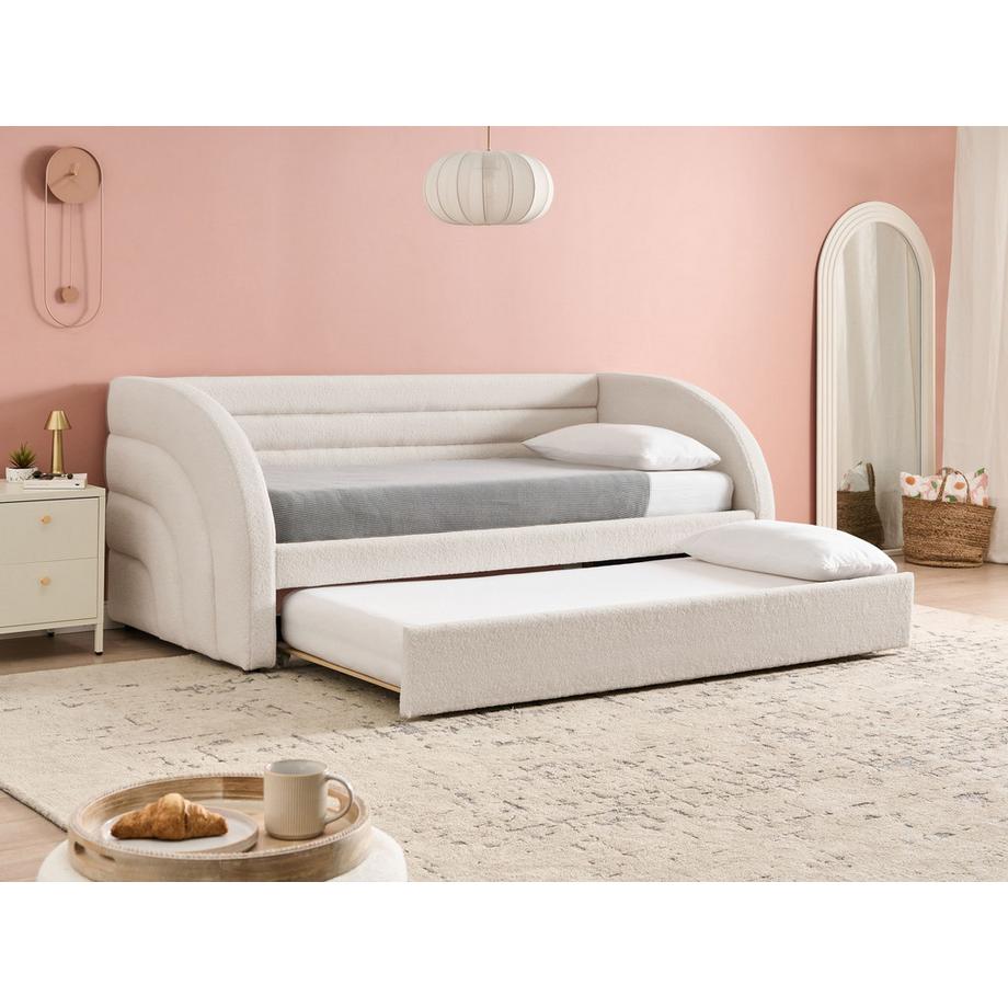 Beliani Ausziehbett aus Bouclé  ALBIAC  