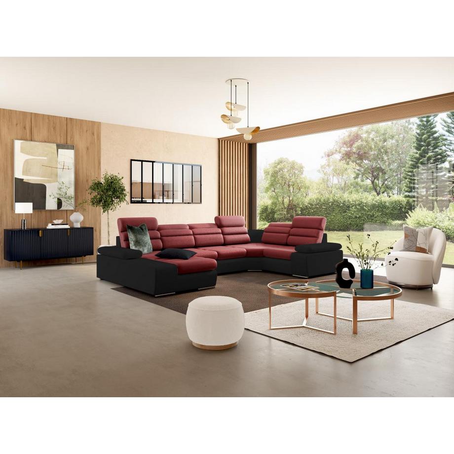 Vente-unique Wohnlandschaft mit Schlaffunktion BOILEAU Ecke Links  