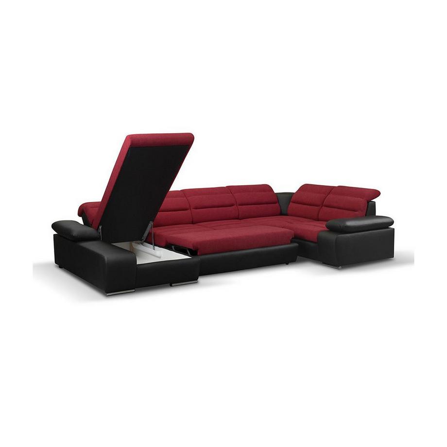 Vente-unique Wohnlandschaft mit Schlaffunktion BOILEAU Ecke Links  