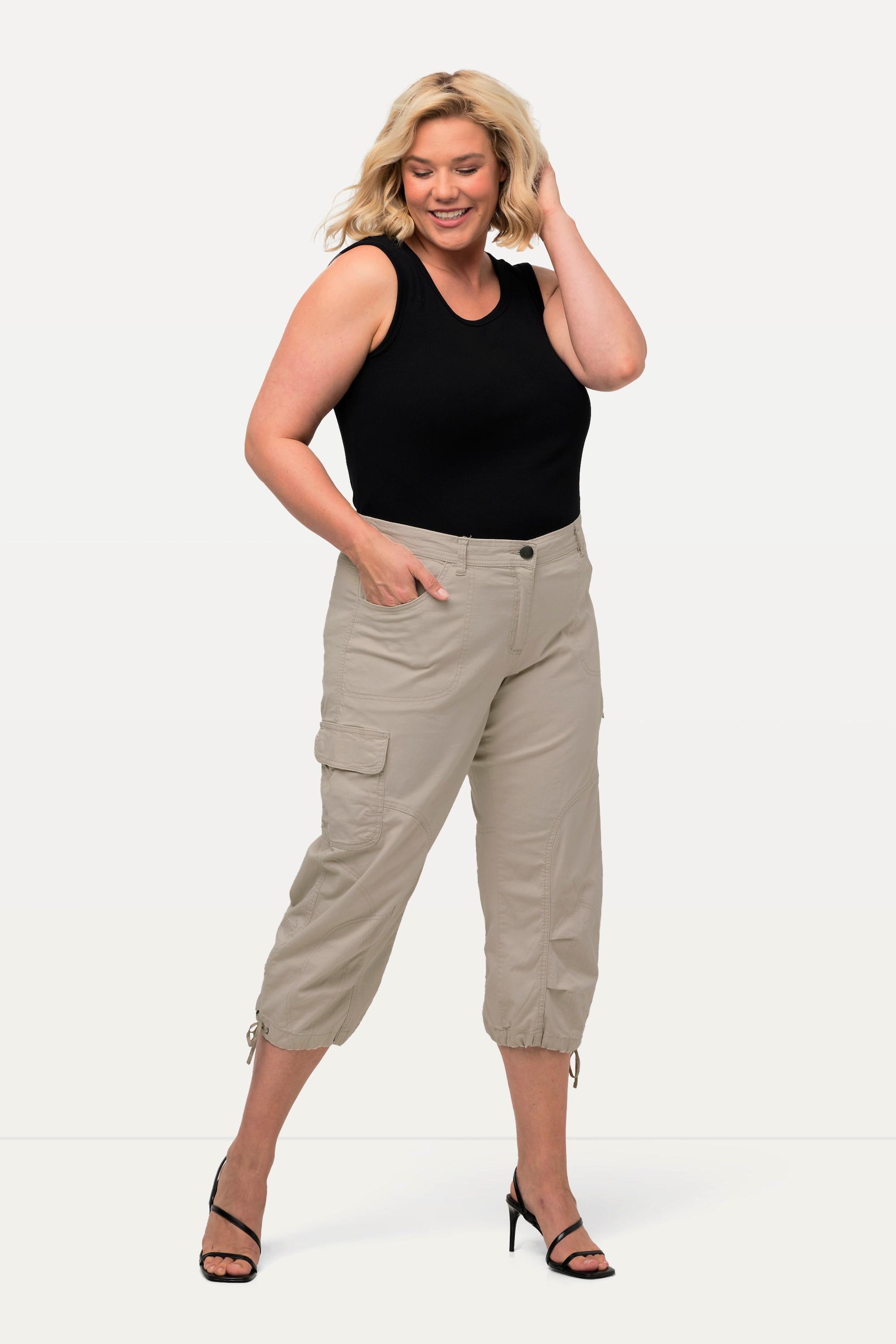 Ulla Popken  Pantalon cargo 7/8, taille confortable 