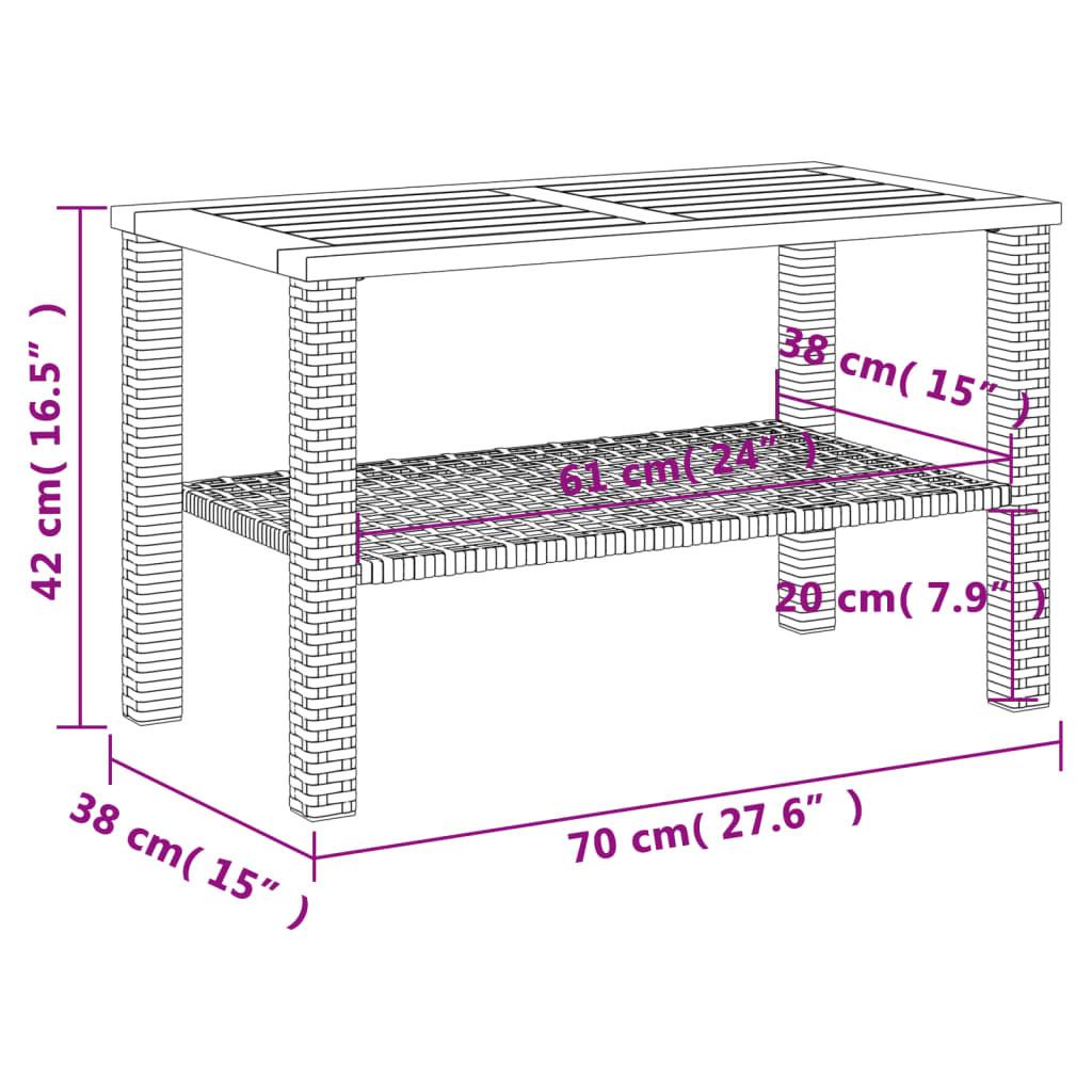 VidaXL Table de jardin rotin synthétique  