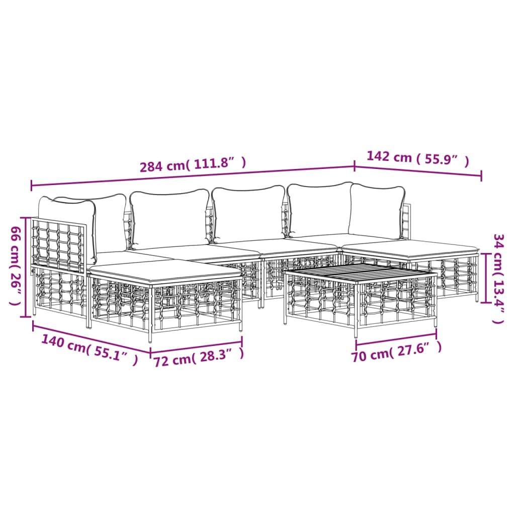 VidaXL set mobili da giardino Polirattan  