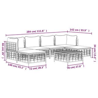 VidaXL set mobili da giardino Polirattan  