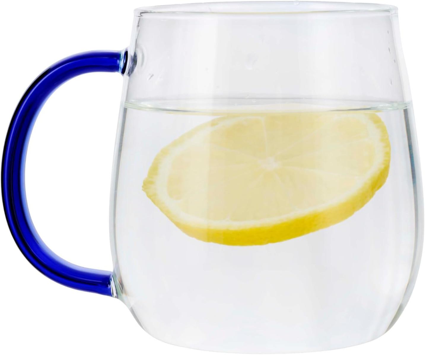 Uberstar Mugs en verre avec anse colorée set de 4  