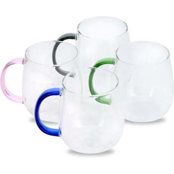 Glastassen farbige Henkel 4er-Set