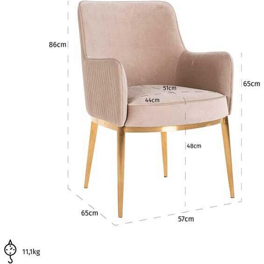 mutoni Stuhl Breeze khaki gold gebürstet  