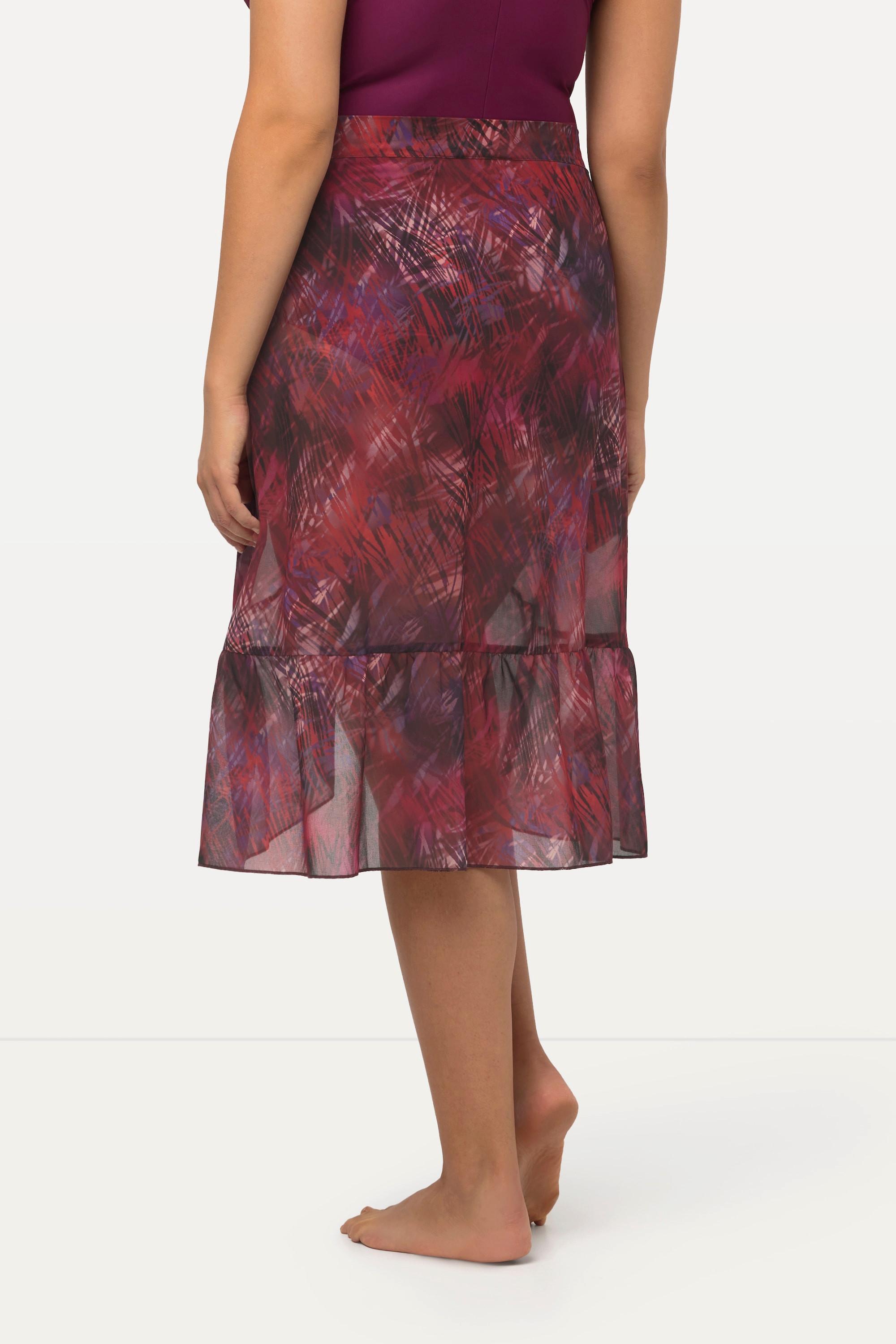 Ulla Popken Gonna a Portafoglio Savana Orlo con Ruche Laccetti  