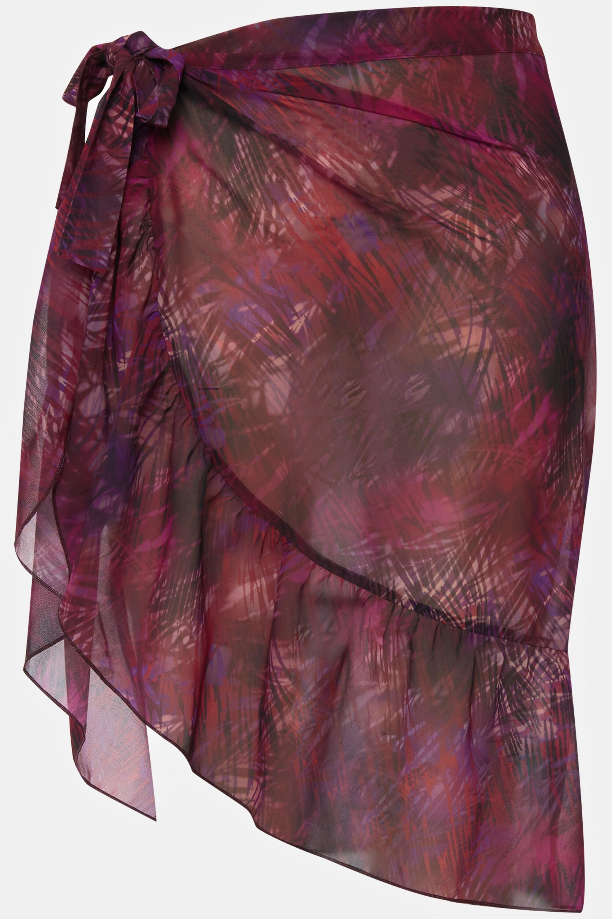 Ulla Popken Gonna a Portafoglio Savana Orlo con Ruche Laccetti  