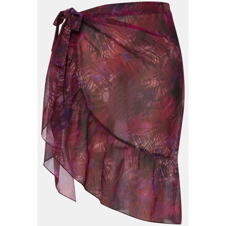 Ulla Popken Jupe Portefeuille Savane Ourlet Ruché Rubans à Nouer  