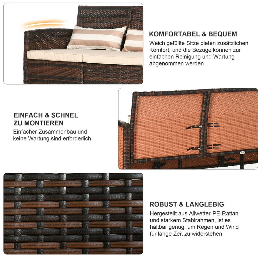 Outsunny Sofa mit Kissen  