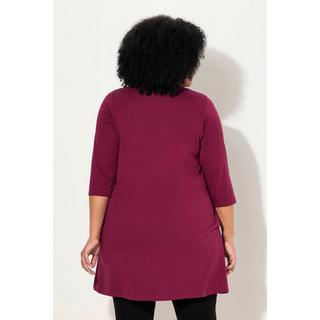 Ulla Popken  Longshirt, Zierbänder, A-Linie, V-Ausschnitt, 3/4-Arm 