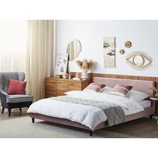 Beliani Bett mit Lattenrost aus Samtstoff Modern FITOU  