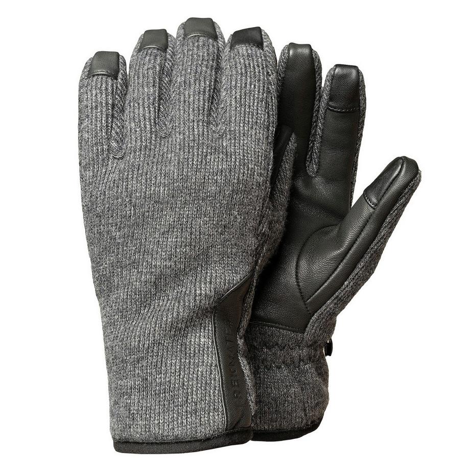 Gants en cuir imperméables en mélange de laine