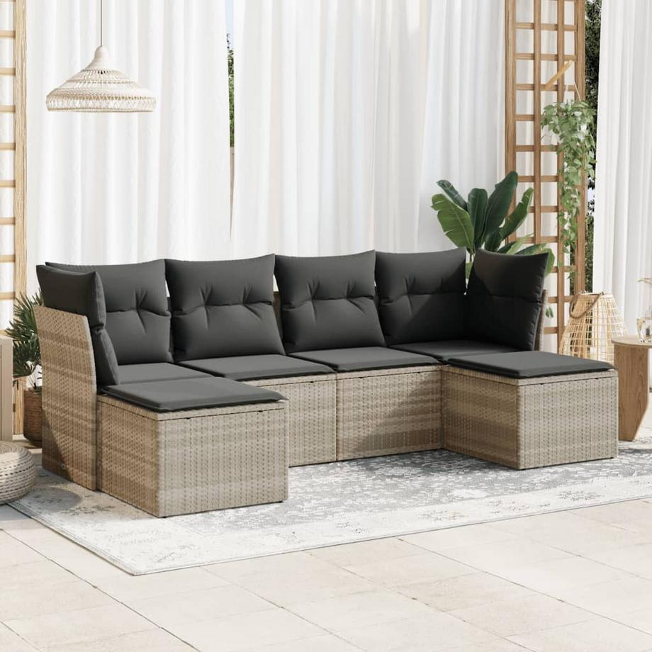 VidaXL set di divani da giardino Polirattan  