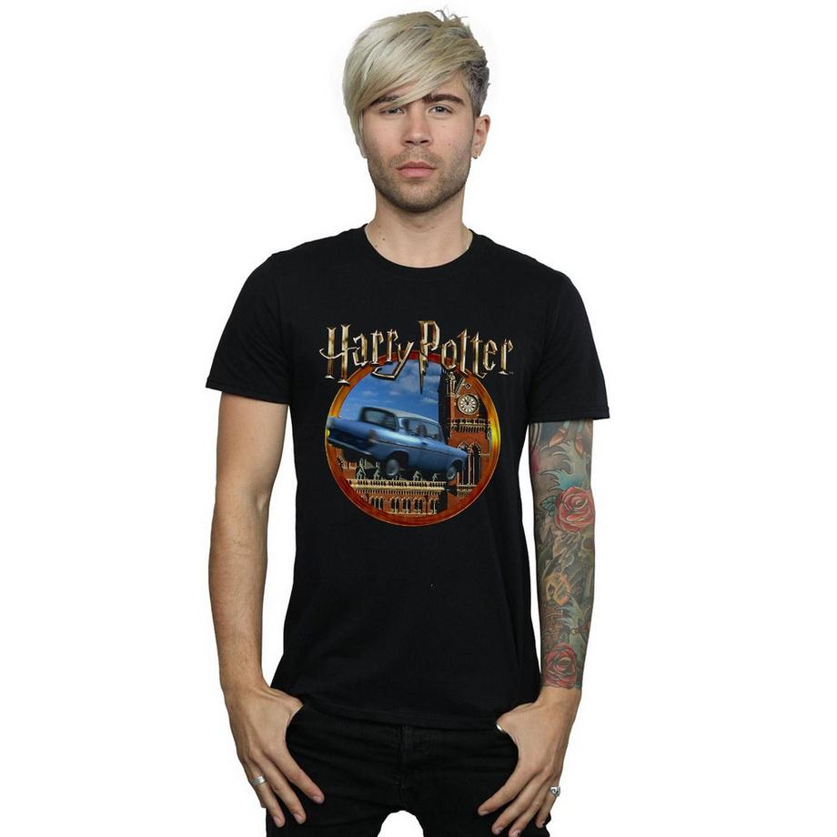 Harry Potter Fliegendes Auto Bedrucktes T-Shirt  