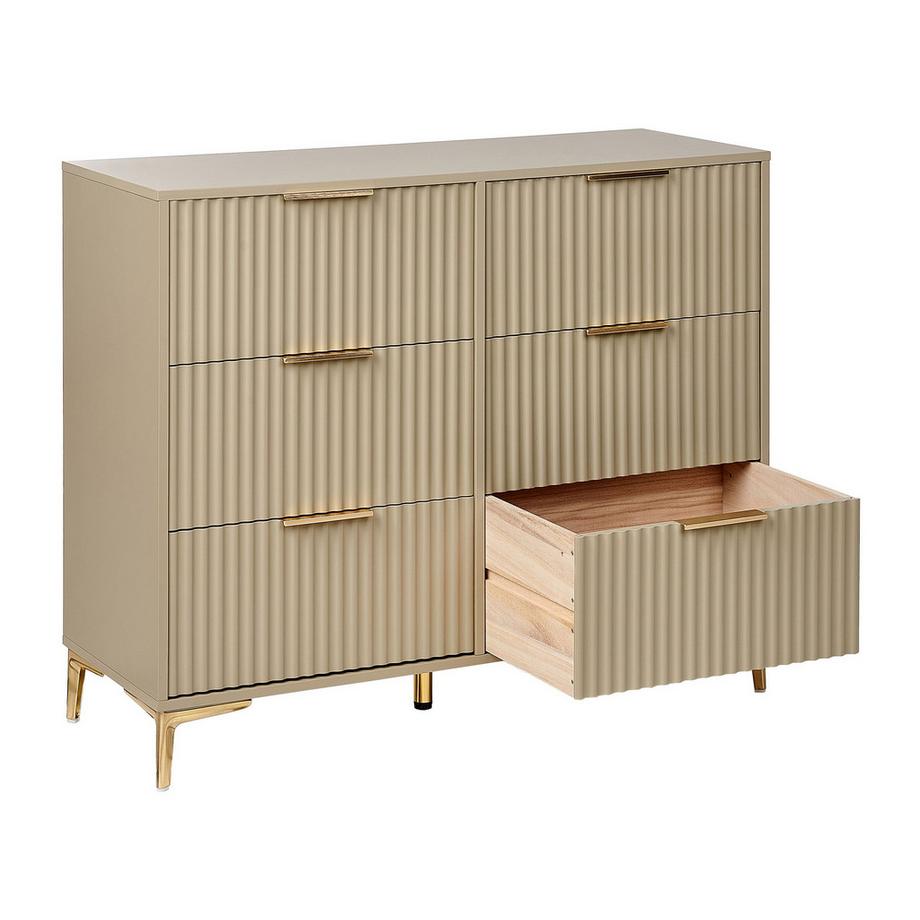 Beliani Commode à 6 tiroirs en MDF Moderne WALCOTT  