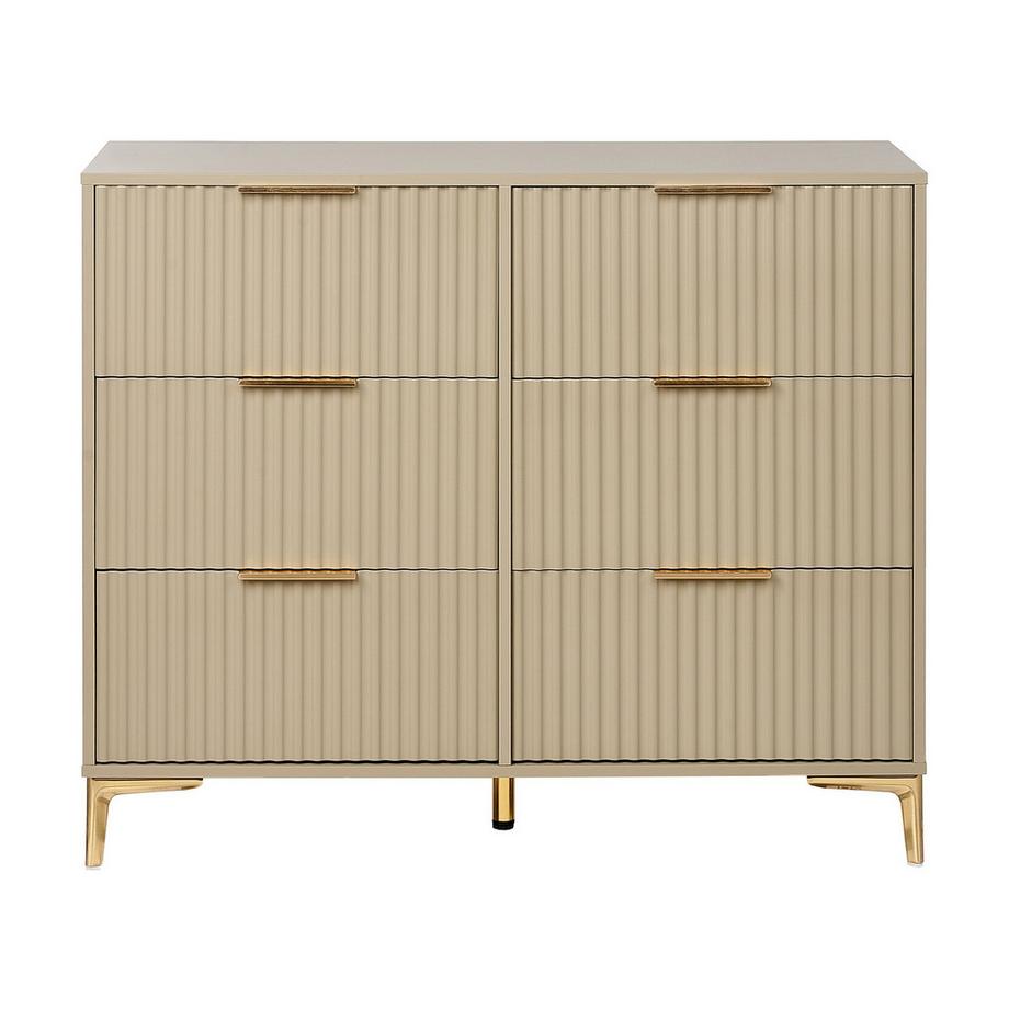 Beliani Commode à 6 tiroirs en MDF Moderne WALCOTT  