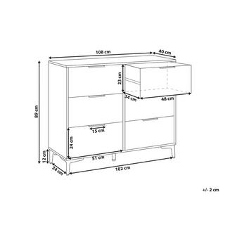 Beliani Cassettiera 6 cassetti en Fibra a media densità (MDF) Moderno WALCOTT  