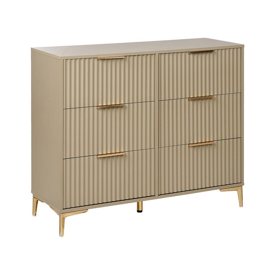 Beliani Commode à 6 tiroirs en MDF Moderne WALCOTT  