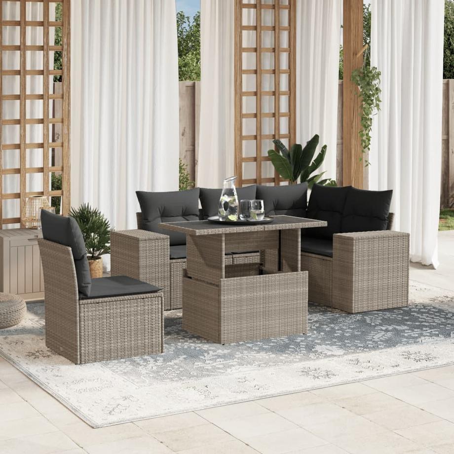 VidaXL Ensemble de canapés de jardin rotin synthétique  
