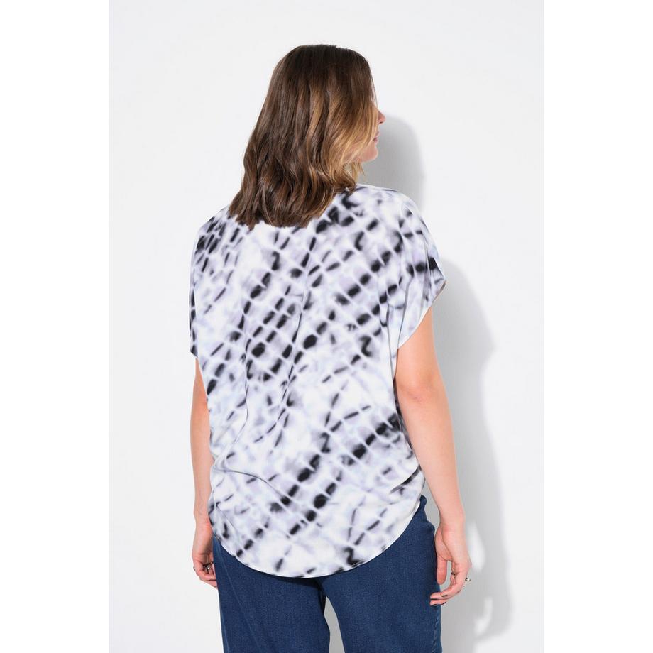 Studio Untold Oversized Batikprint V-Ausschnitt Blusenshirt  