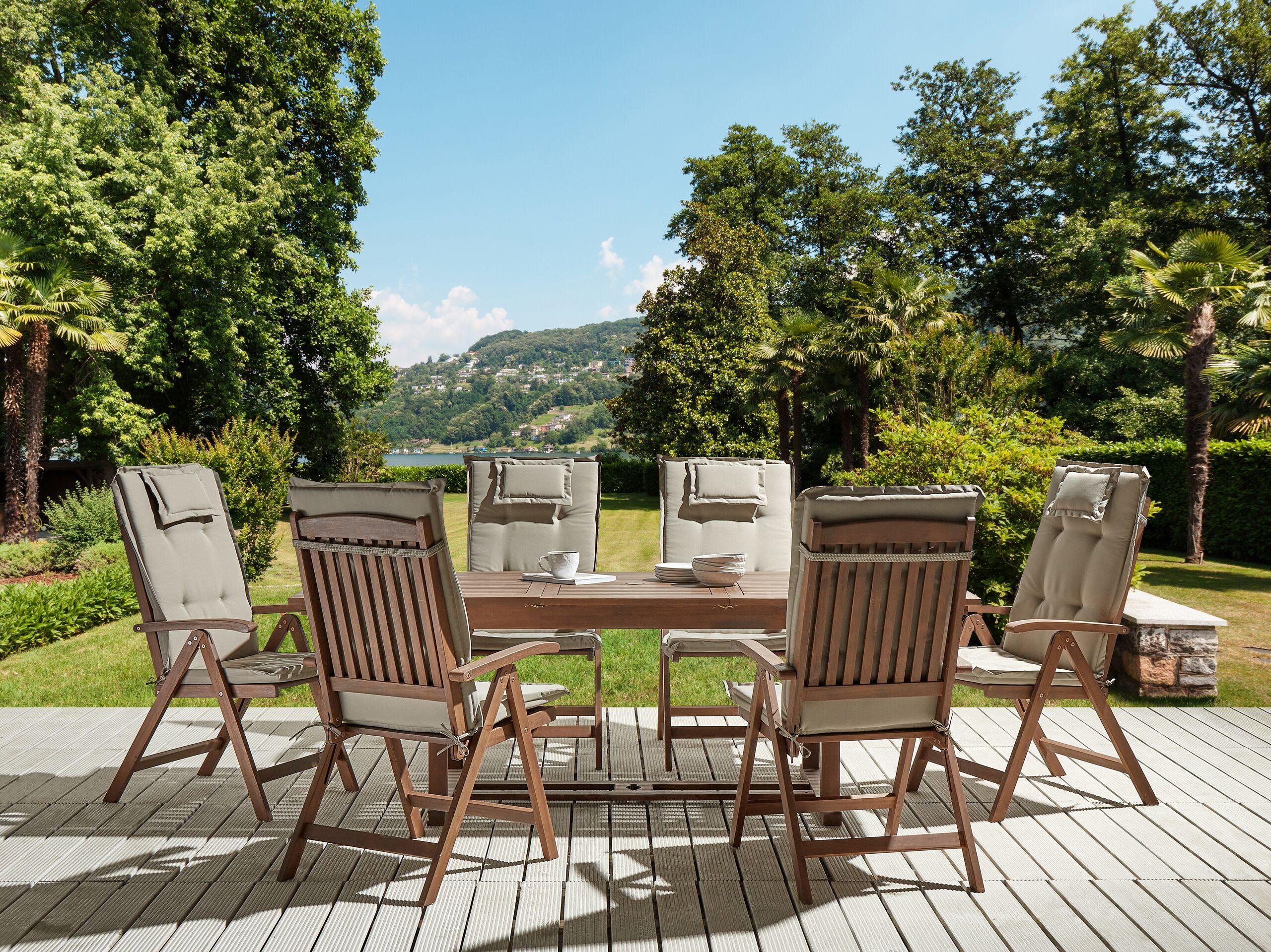 Beliani Set da pranzo da giardino en Legno d'acacia Rustico AMANTEA  