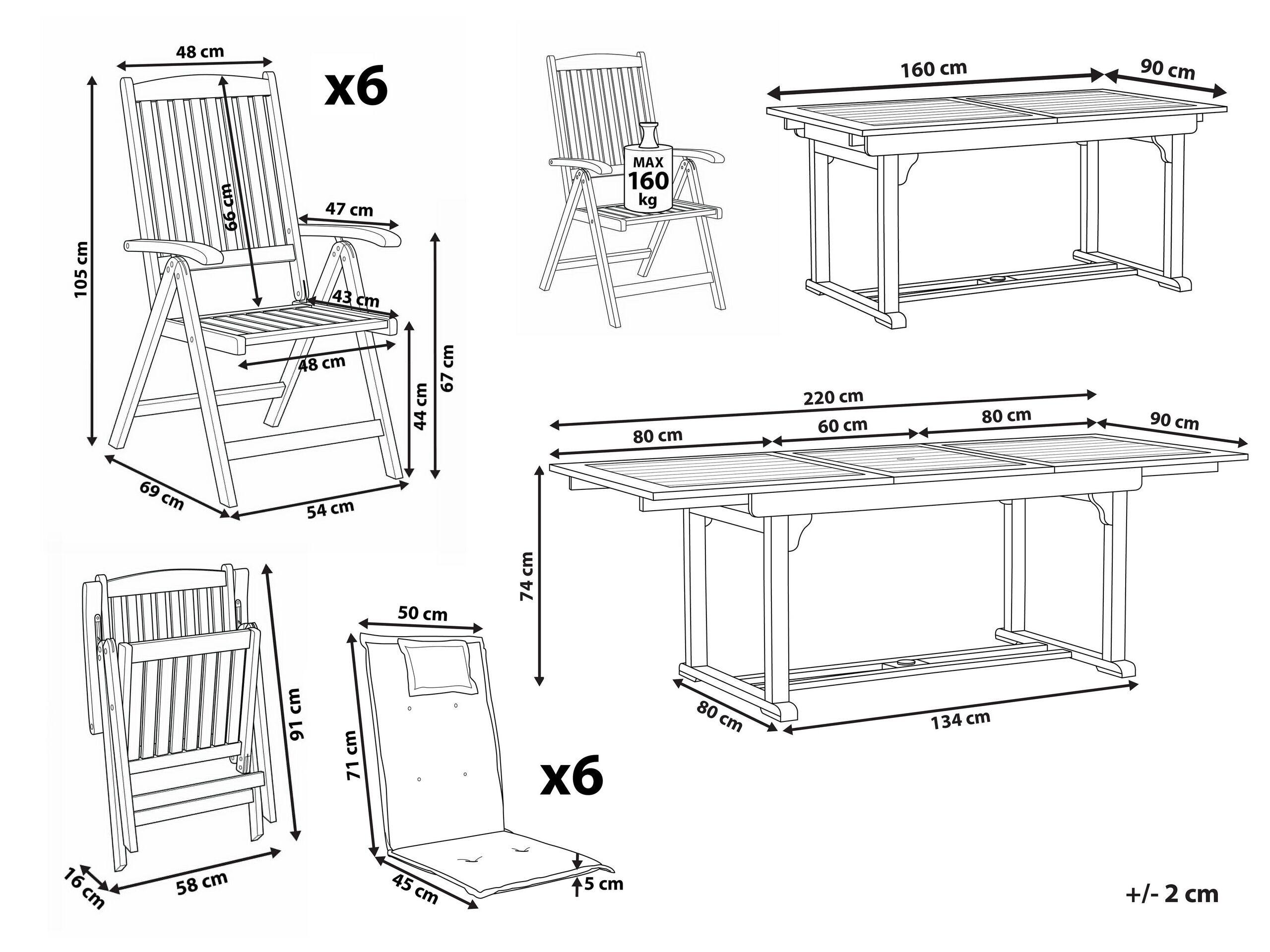 Beliani Set da pranzo da giardino en Legno d'acacia Rustico AMANTEA  