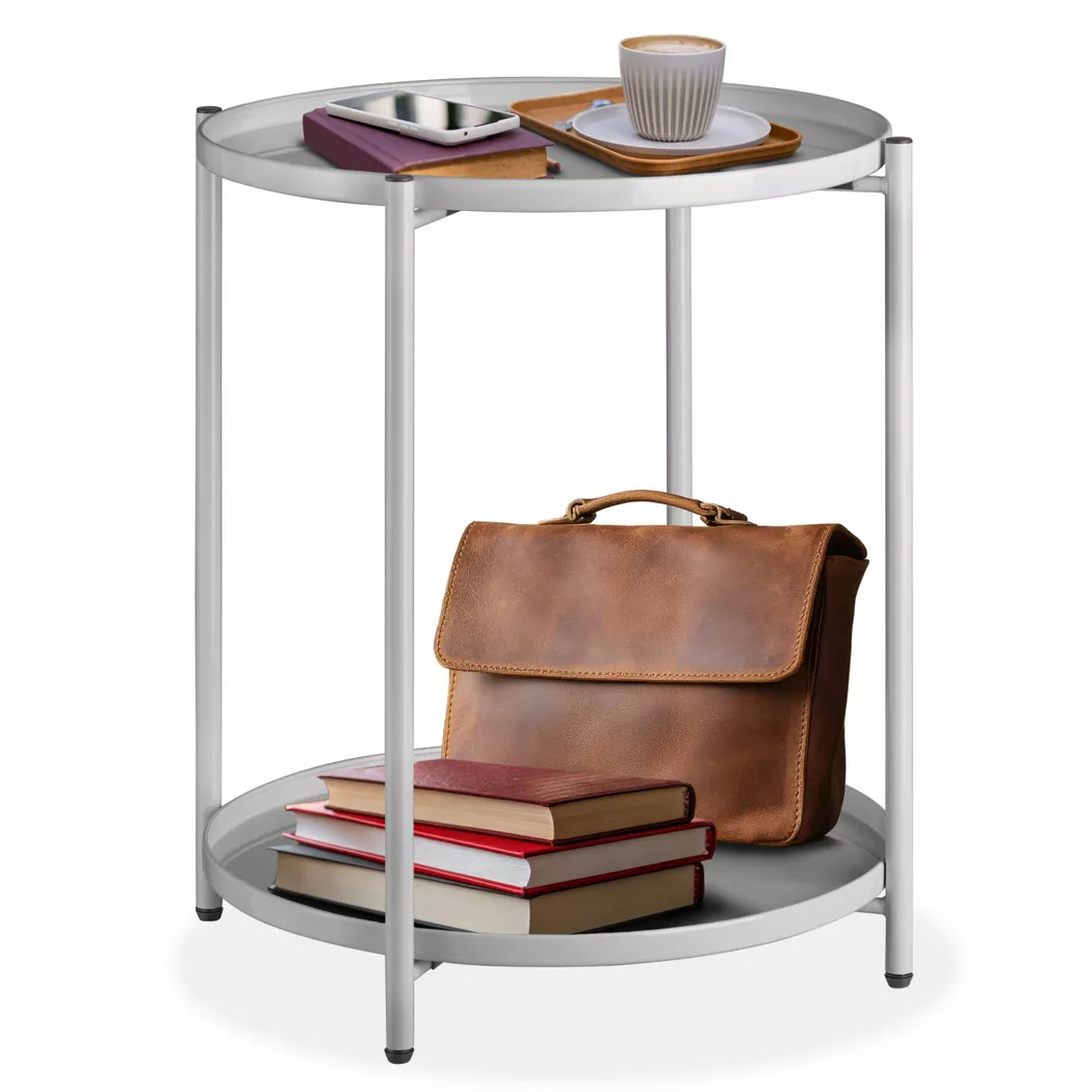 tectake Bedside Table Oxford in Grey