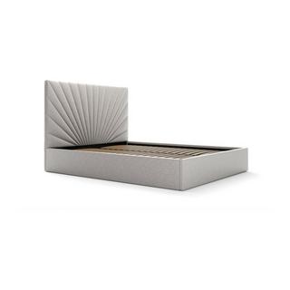 Vente-unique Polsterbett mit Bettkasten - 140 x 190 cm - Stoff - Hellgrau - RILIODA von Pascal Morabito  