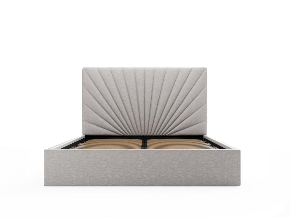 Vente-unique Polsterbett mit Bettkasten - 140 x 190 cm - Stoff - Hellgrau - RILIODA von Pascal Morabito  