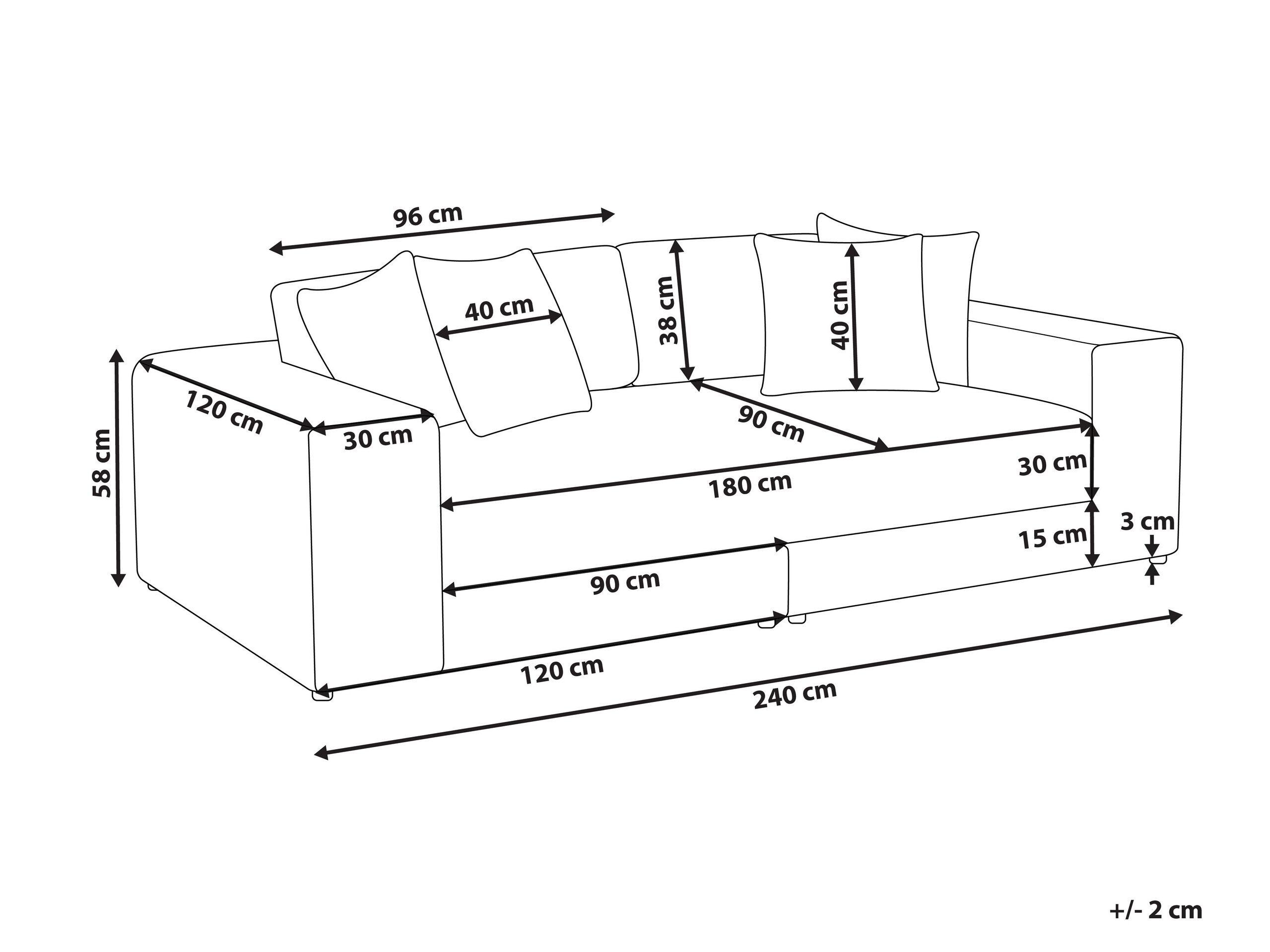 Beliani 3 Sitzer Sofa aus Polyester Modern GLORVIKA  