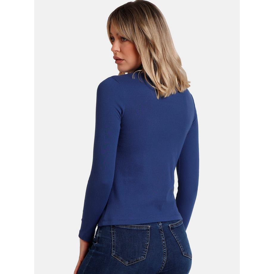 Admas Top Maniche Lunghe Collo Alto Incrociato Aperto Cruzado  