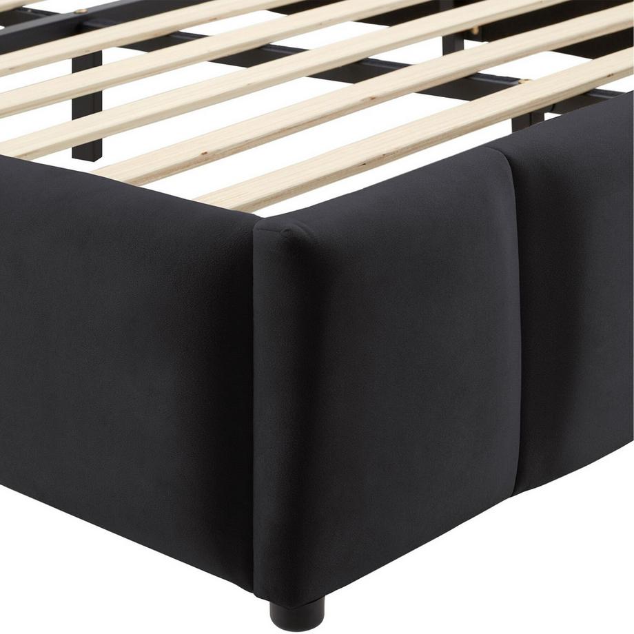 Tectake Lit rembourré Shirley Revêtement en velours avec motif matelassé  