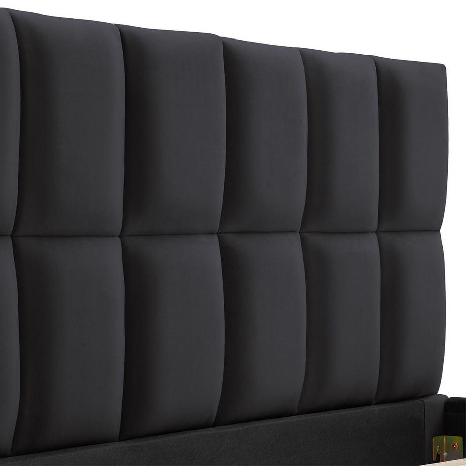 Tectake Lit rembourré Shirley Revêtement en velours avec motif matelassé  