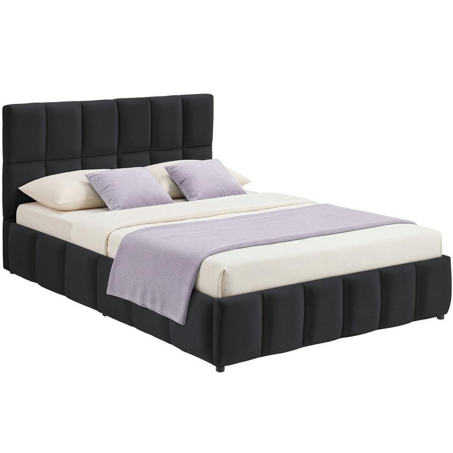Tectake Lit rembourré Shirley Revêtement en velours avec motif matelassé  