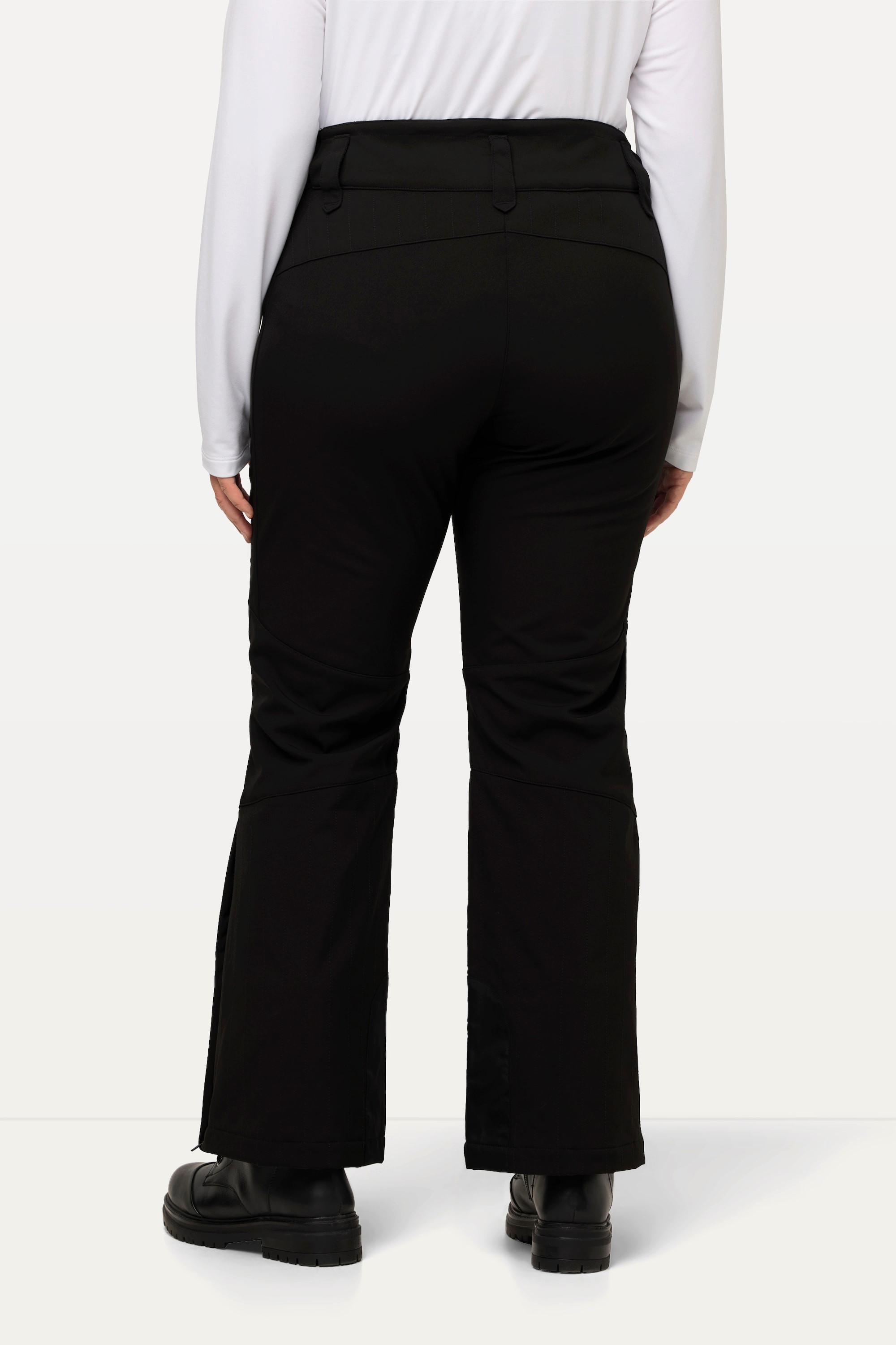 Ulla Popken Pantaloni Softshell idrorepellente con linguetta a strappo e paraneve  