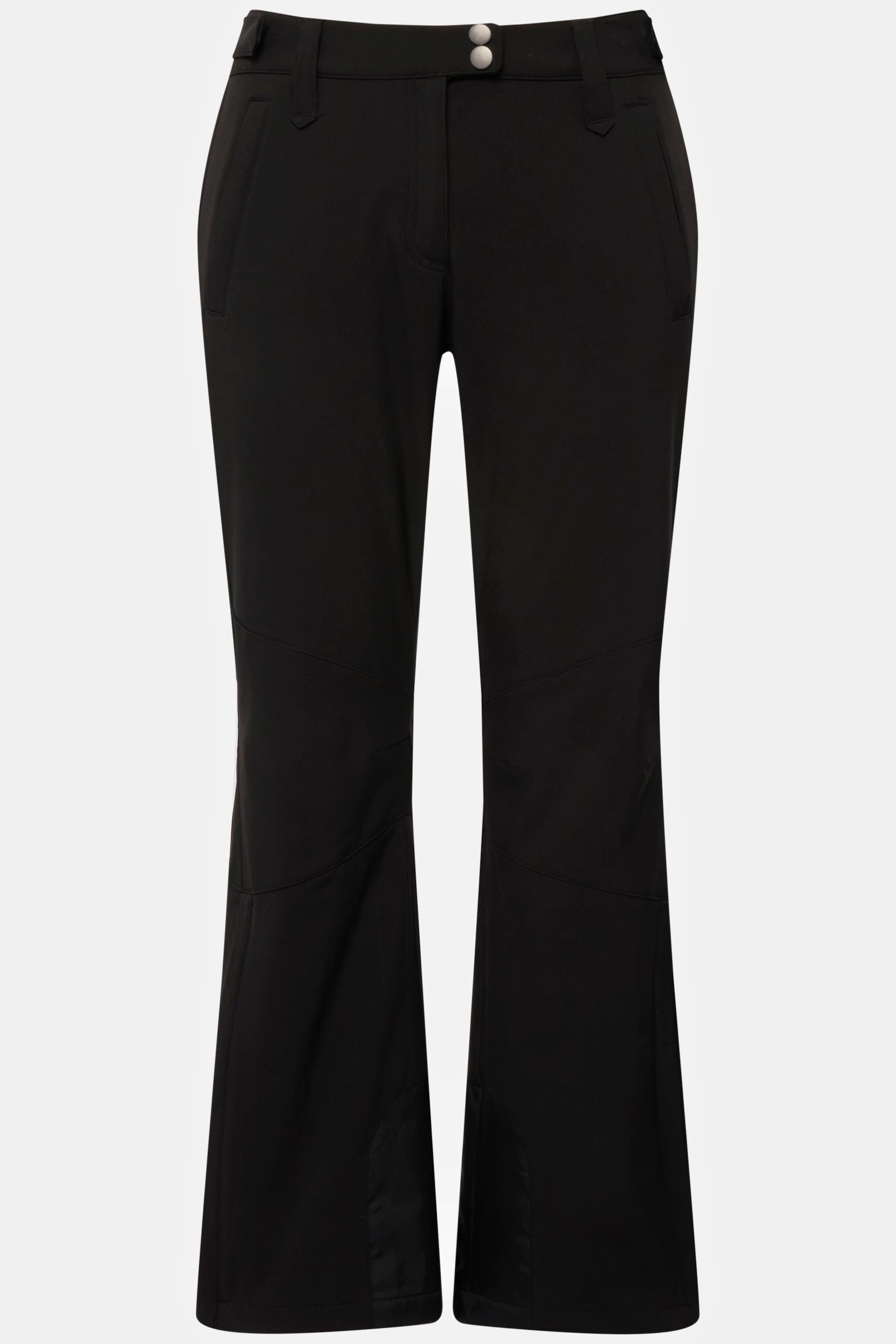 Ulla Popken Pantaloni Softshell idrorepellente con linguetta a strappo e paraneve  