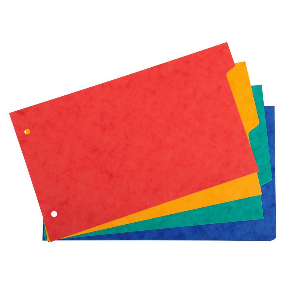 Exacompta Divisori neutri 4 tasti 2 fori per schede bristol cartoncino lustré 225g/mq - 125x200mm - x 10  