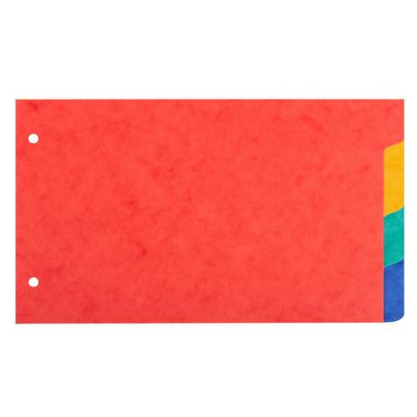 Exacompta Register 125x200mm, flexibler Colorspan-Karton 225g, 4 Taben, 2-fach gelocht, für Karteikarten - x 10  