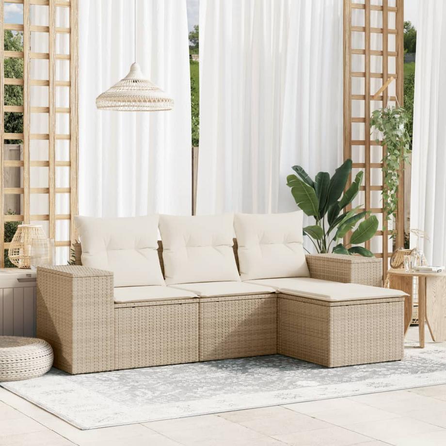 VidaXL Ensemble de canapés de jardin rotin synthétique  
