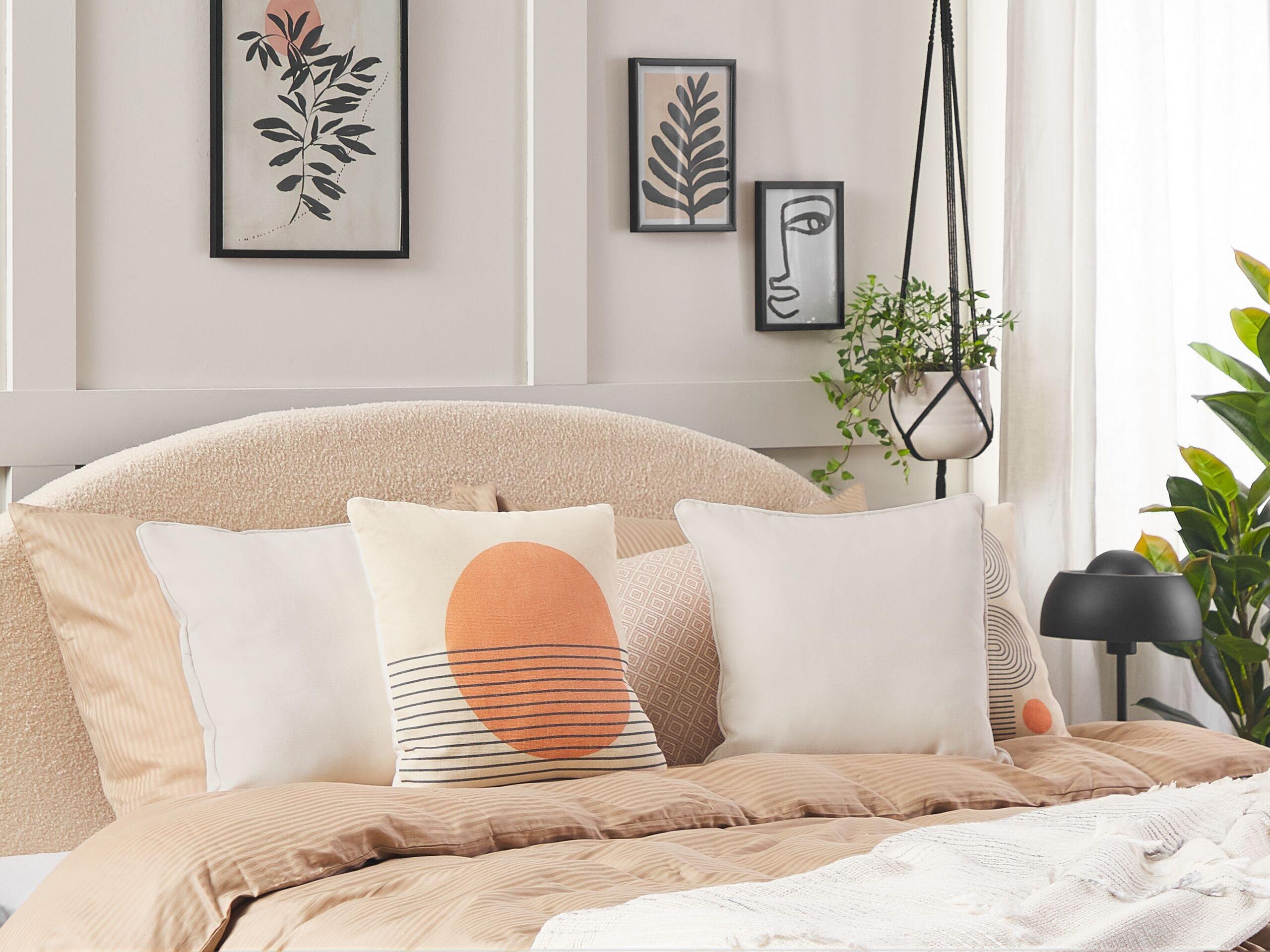 Beliani Dekokissen 2er Set aus Baumwolle Skandinavisch HELIOTROPE  