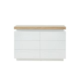 Vente-unique Commode HALO II 6 tiroirs MDF laqué Avec LEDs  Chêne  