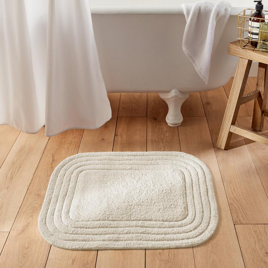 Tapis de bain coton recyclé tufté