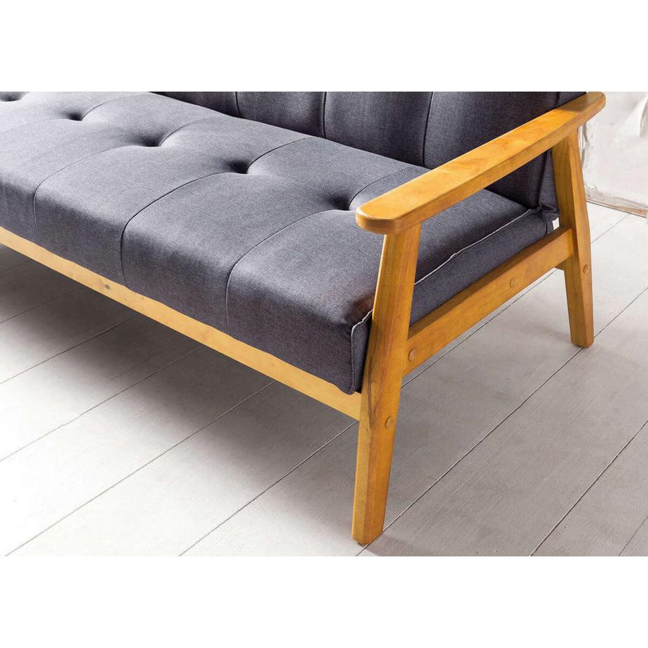 mutoni Schlafsofa 190x85x81cm dunkelgrau Webstoff  