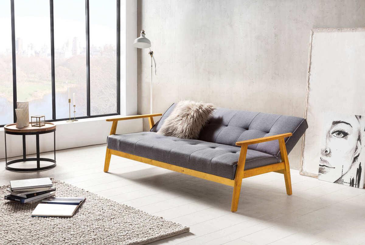 mutoni Canapé-lit 190x85x81cm gris foncé Tissu  