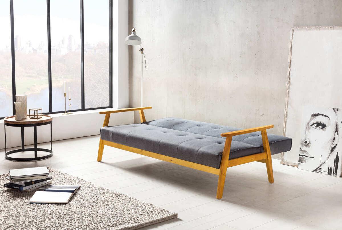 mutoni Canapé-lit 190x85x81cm gris foncé Tissu  